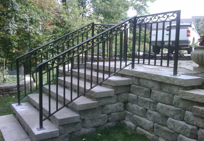 Stair railing installation