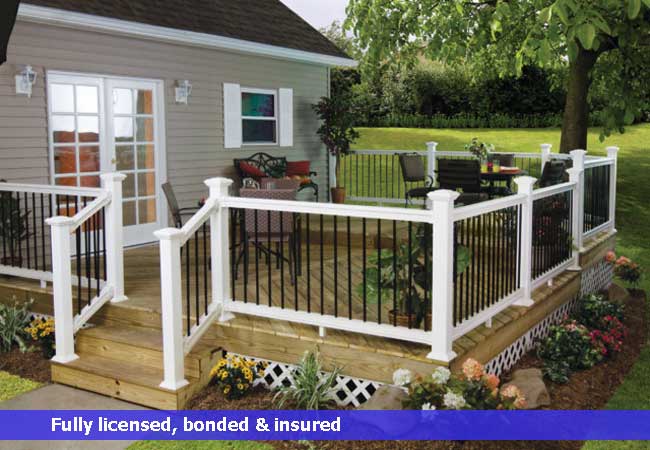 Vinyl and ornamental deck rail